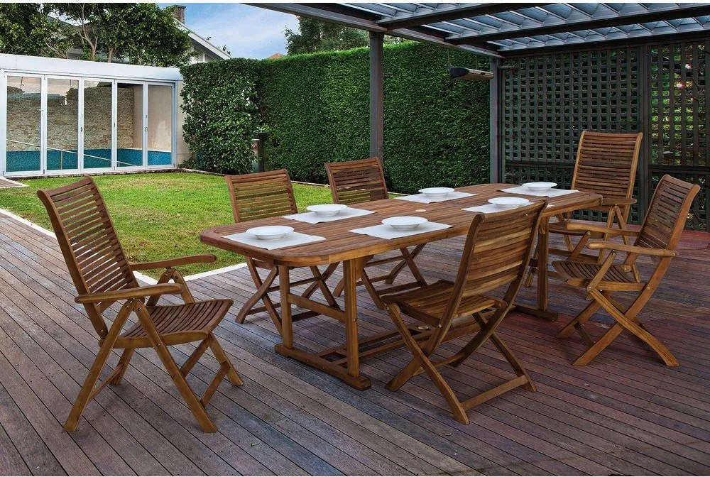 Drevená záhradná stolička v prírodnej farbe Noemi – Bizzotto