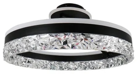 LED Stmievateľný prisadený luster LED/86W/230V 3000-6500K čierna + diaľkové ovládanie