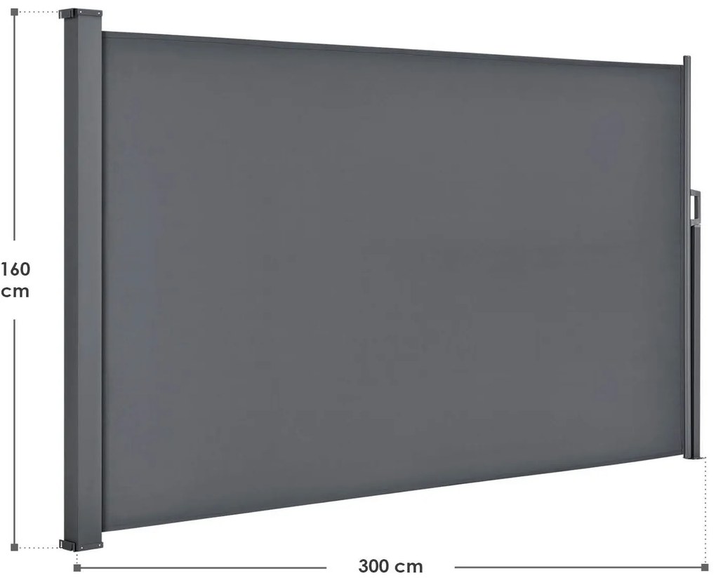 InternetovaZahrada Bočná markíza Dubaj 300 x 160 cm - antracit