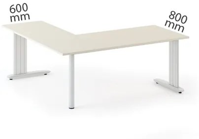 Rohový kancelársky písací stôl PRIMO FLEXIBLE 1600 x 1400 mm, buk