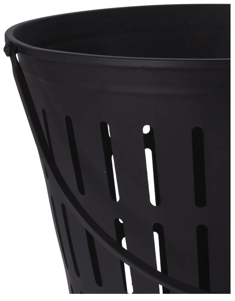 Kovový kôš na drevo Simply, 39x38 cm, čierna