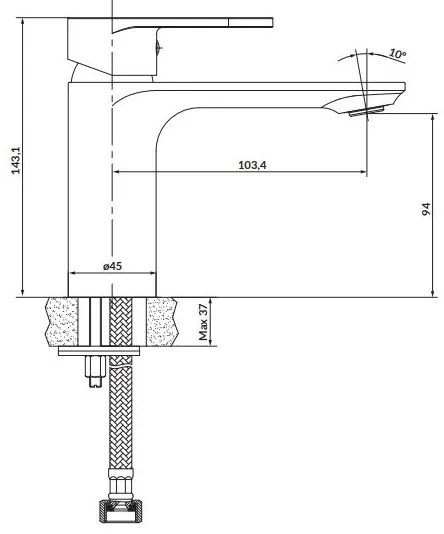 Cersanit S951-328 - Umývadlová batéria CREA 14,3 cm lesklý chróm