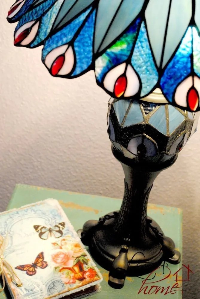 Stolní lampa Tiffany Peacock