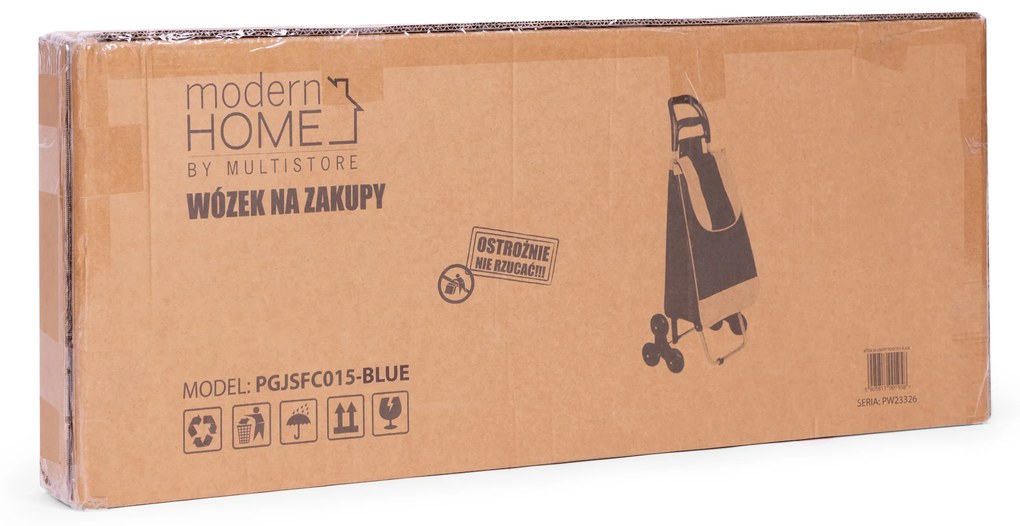 ModernHome Nákupná taška na 6 kolieskach - 25l taška modrá