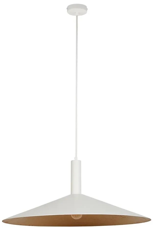 Luster na lanku CAPRI 1xE27/15W/230V pr. 70 cm biela/medená