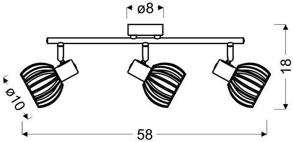 Candellux Biele stropné svietidlo Attari pre žiarovku 3x E14 93-68095