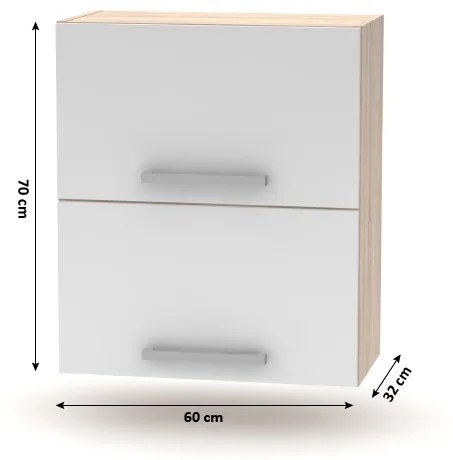 Horná kuchynská skrinka Nova Plus NOPL-008-OH - dub sonoma / biela
