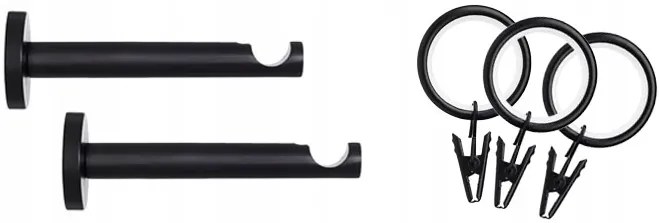 Dekorstudio Garniža jednoradová BASIC medená MIX čierna-matná 19mm Dĺžka: 140cm, Typ príslušenstva: Krúžky tiché so štipcami
