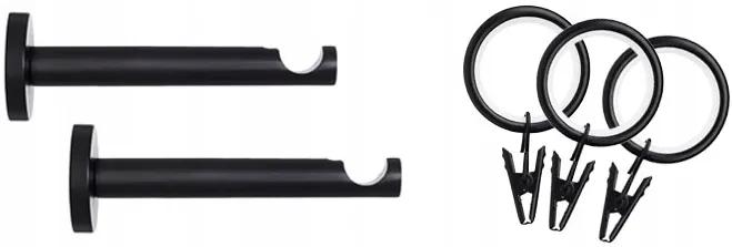 Dekorstudio Garniža jednoradová BASIC medená MIX čierna-matná 19mm Dĺžka: 200cm, Typ príslušenstva: Krúžky tiché so štipcami
