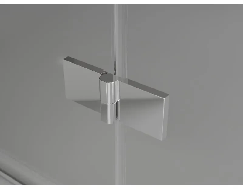 Mexen Lunar T, sklopný sprchový kút pravý 135 x 110 cm, 8mm číre sklo, chrómový profil, 834T-135-110-01-00-P