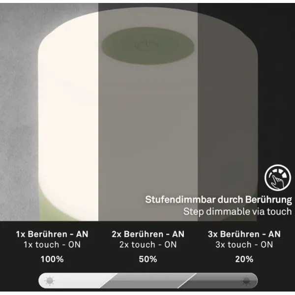 Briloner 7461019 - LED Stmievateľná nabíjacia stolná lampa LED/2W/5V IP44 zelená