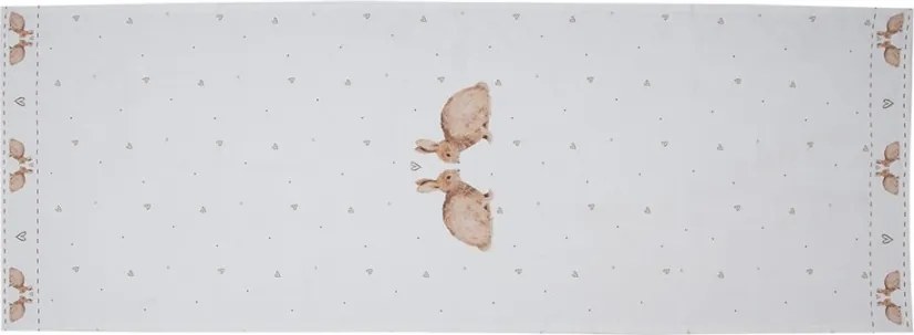 Bavlnený behúň na stôl s motívom zajačikov Bunnies in Love - 50*140cm