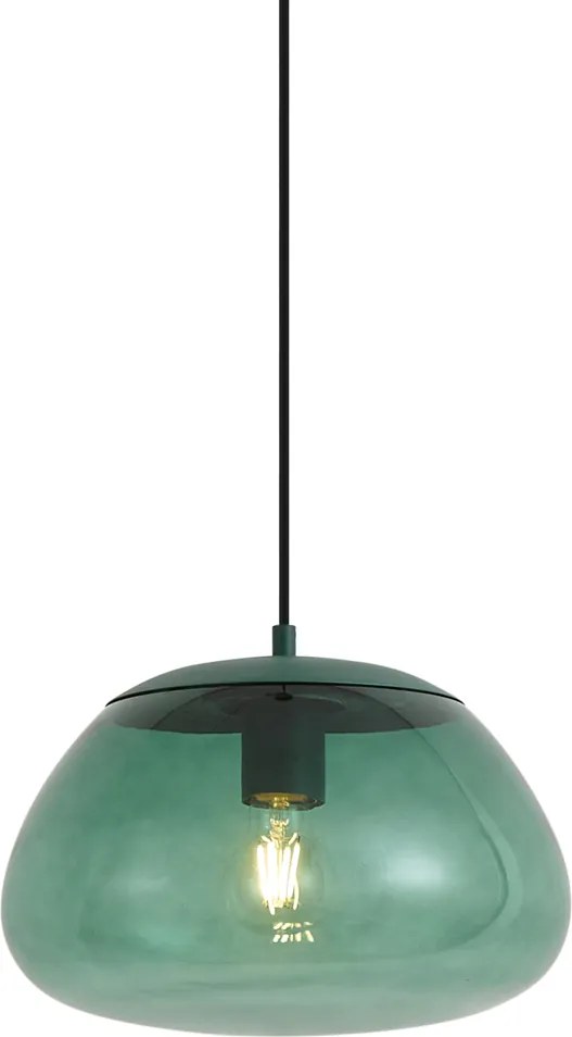 Retro zelená závesná lampa so zeleným sklom - Giselle