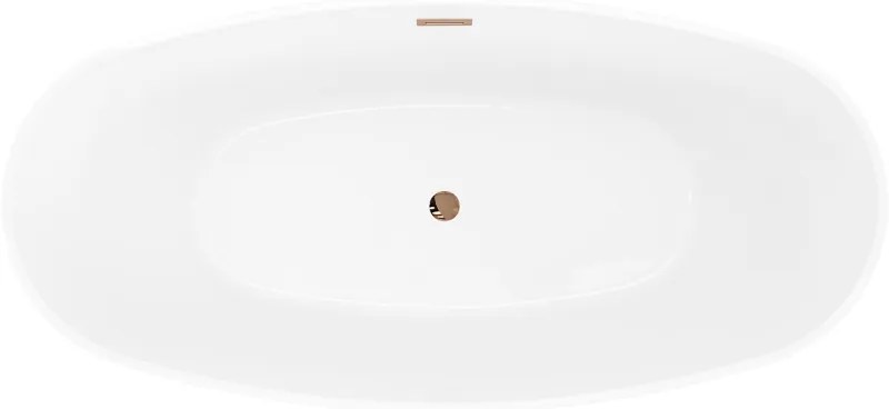 Mexen Olea, voľne stojaca vaňa, vzor, 170 × 80 cm, biela-čierna, ružové zlato prepad, 52821708075-60