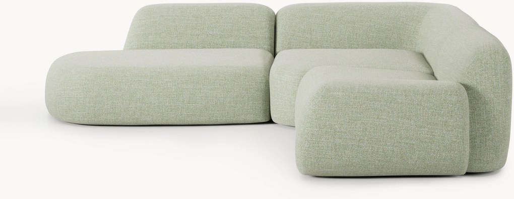 Modulárna buklé rohová pohovka Wolke (4-miestna)