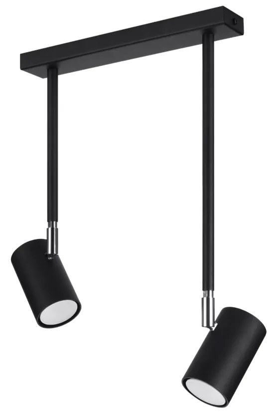 Stropné svietidlo Norano, 2x čierne kovové tienidlo, (možnosť polohovania)