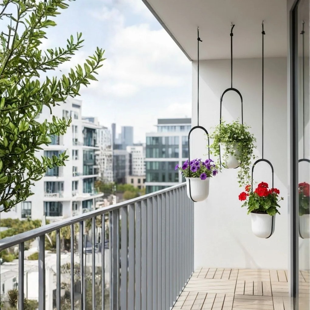 Závěsný květináč AERA HANG 17,9 cm krémový