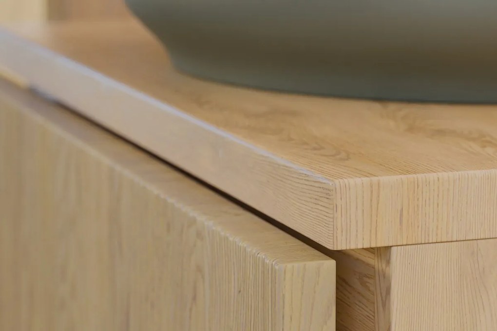 Závěsná skříňka pod umyvadlo Aster Nordic s deskou 120 cm bílá/dub cremona