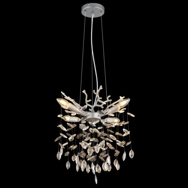 Globo 64138HS - Závesný luster QUEENA na lankách 4xE14/40W/230V strieborný