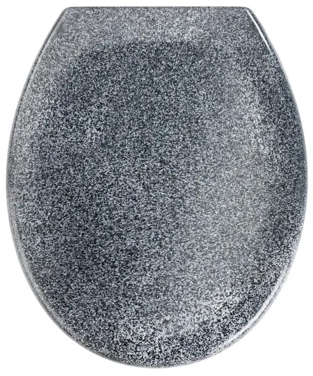 WENKO 18902100-WC toaletné sedadlo OTTANA 44,5x37,5 cm granit/šedá/strieborná
