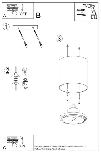 Sollux SL.0697 - Bodové svietidlo TIUBE 1xGU10-AR111/10W/230V