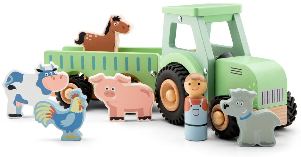 Traktor s valníkom a zvieratkami