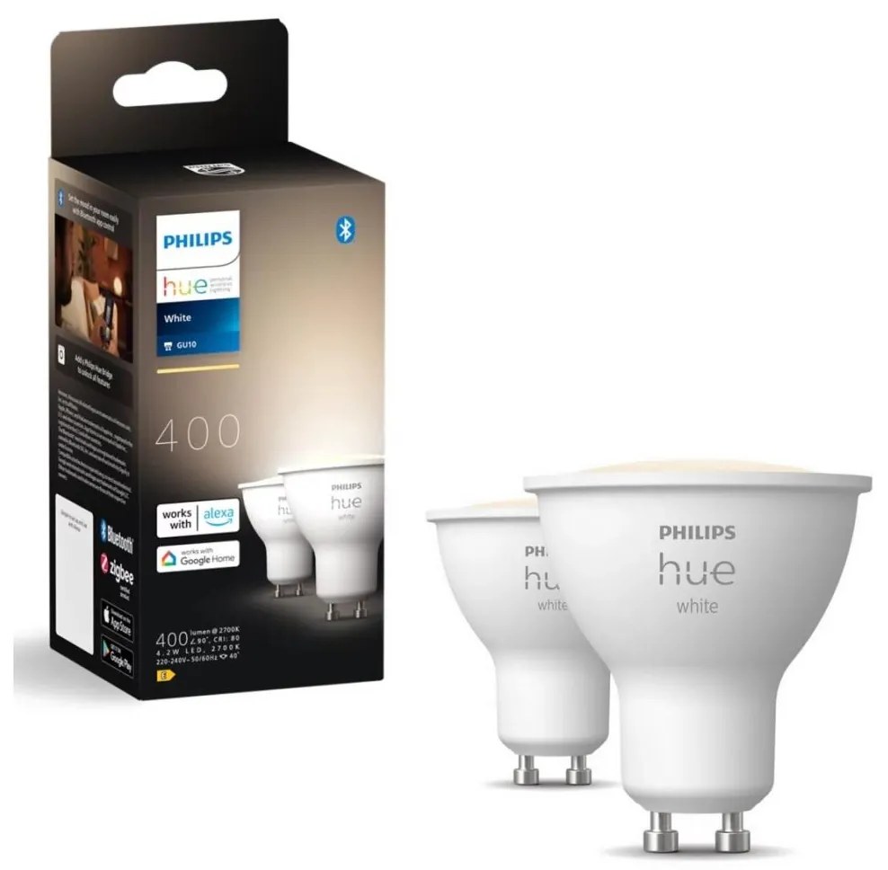 Philips SADA 2x LED Stmievateľná žiarovka Philips Hue WHITE GU10/4,2W/230V 2700K P6171