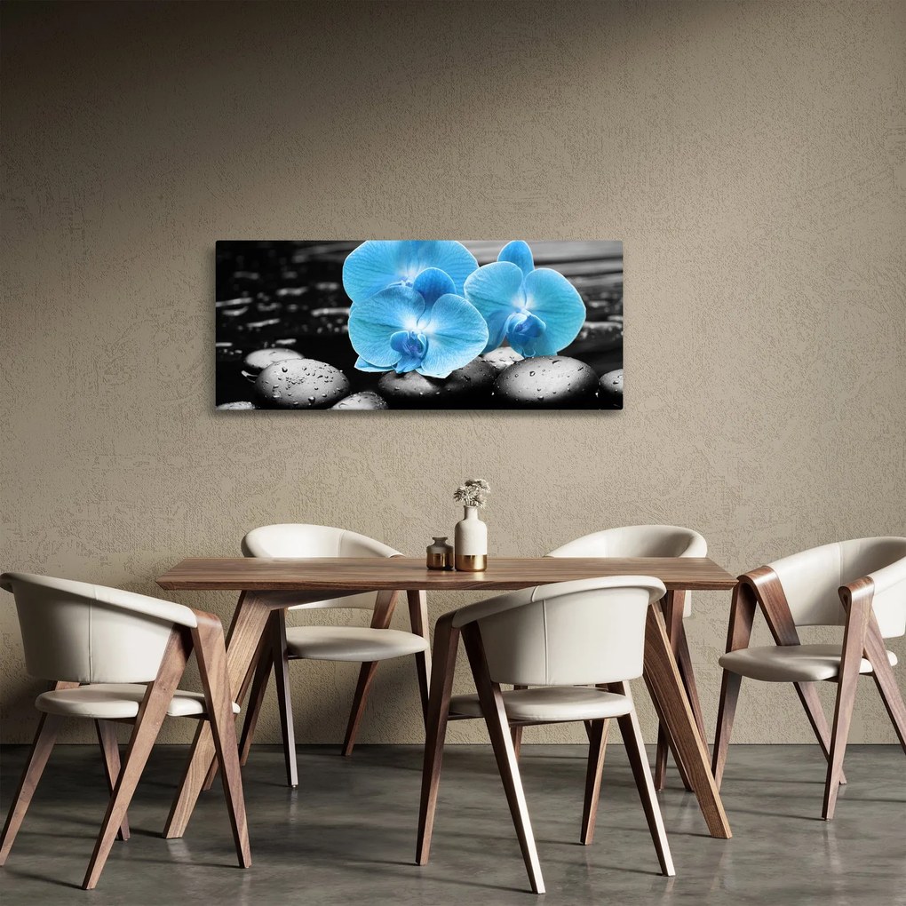 Obraz - Modrá orchidea (120x50 cm)