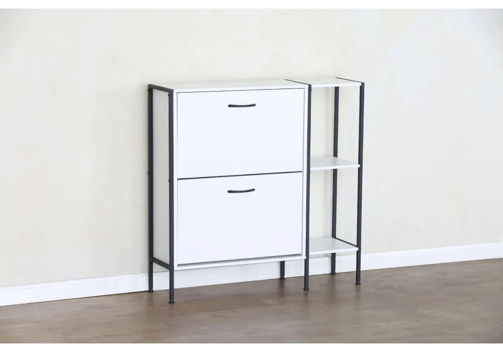 Botník SOVIO, 2 poschodia, biela