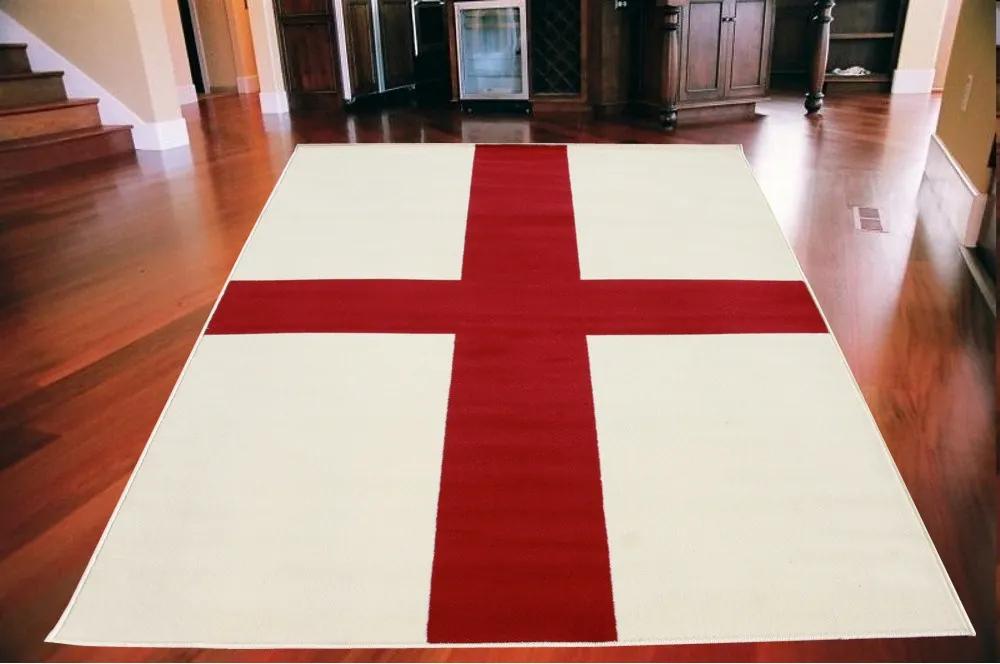 Kusový koberec PP English Flag biely, Velikosti 140x200cm