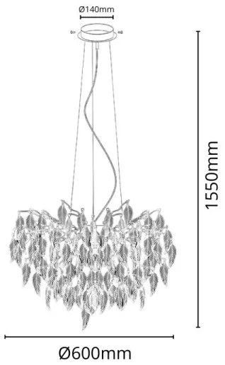Krištáľový luster na lanku 10xG9/40W/230V čierna