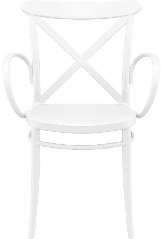 CROSS XL záhradná stolička s podrúčkami white