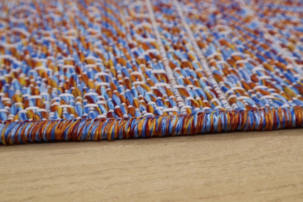 TRHÁK: Kusový koberec Terazza 21241 Multi/Blue/Red – na von aj na doma, 120x170, viacfarebná, chodba / predsieň, Devos Caby (DC Carpets)