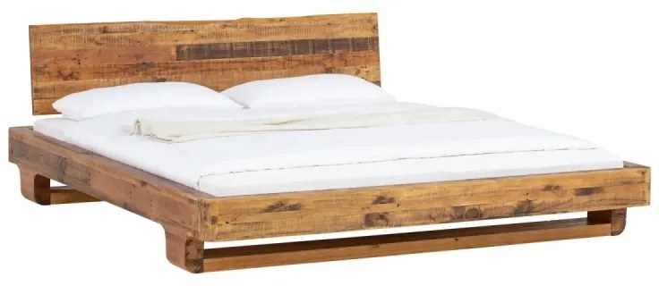 furniture-nabytek.cz - Masívna posteľ Sendai z recyklovanej borovice, lakovaná, hnedá – 180×200 cm