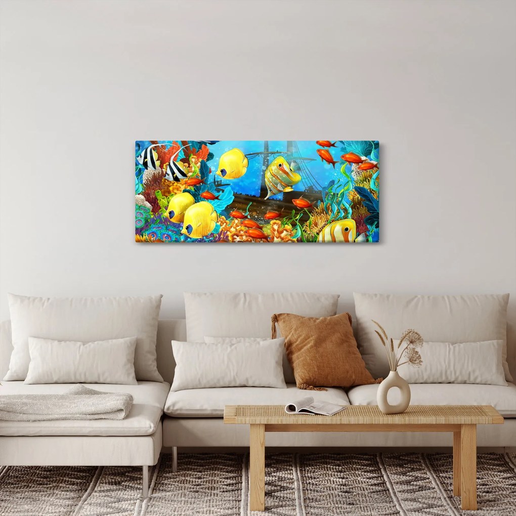 Obraz - Farebný koralový útes (120x50 cm)