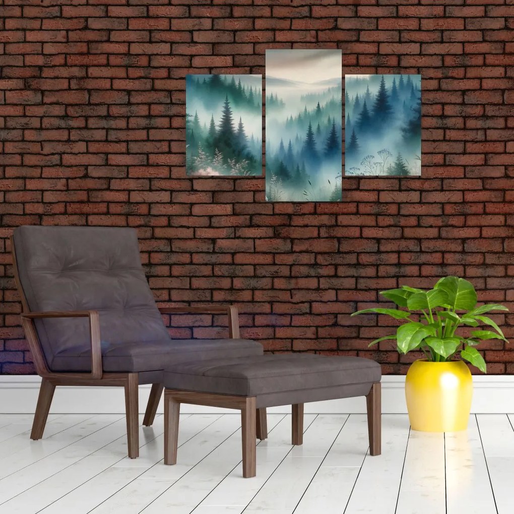 Obraz - Lesná krajina s hmlou (90x60 cm)
