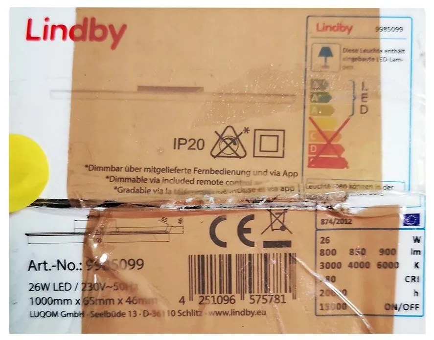 Lindby Lindby - LED Stmievateľné stropné svietidlo IBBE LED/26W/230V Wi-Fi Tuya LW0155