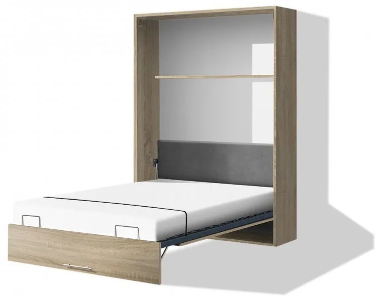 Nabytekmorava Sklápacia posteľ VS 1054 P - 200x160 cm A nosnosť postele: štandardná nosnosť, farba lamina: antracit/biele dvere