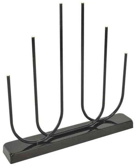 LED Vianočný svietnik 6xLED/2xAA čierny