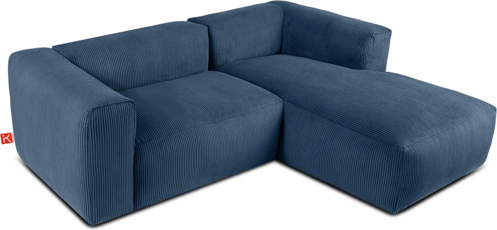 Modulárna rohová sedačka do obývačky pravá mäkká Konsimo Buffo, modrá