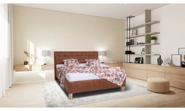 Čalúnená posteľ s úložným priestorom bez matraca VIOLET 180x200 cm koňakovo-hnedá