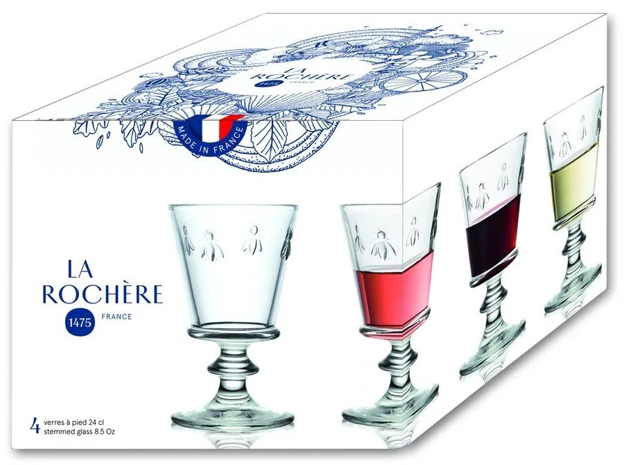 Poháre v súprave 4 ks na víno 230 ml Abeille – La Rochére