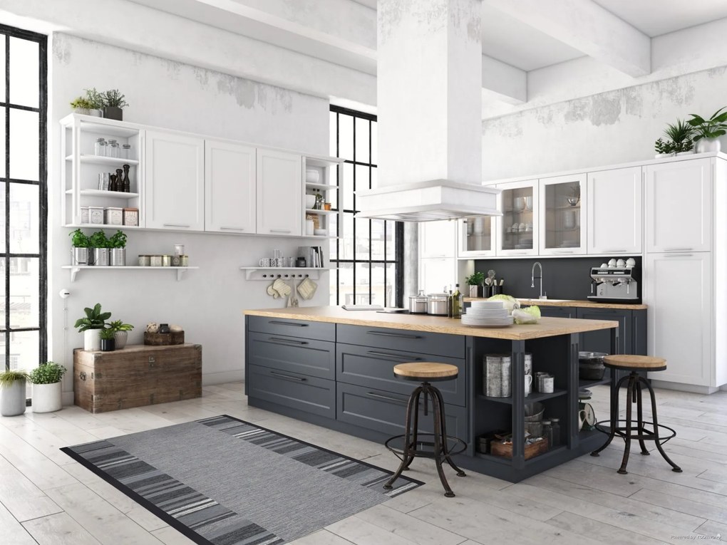 Protišmykový behúň na mieru Zel 1016 Silver (Grey), šíre 120 cm, šedá, chodba / predsieň, Berfin Dywany