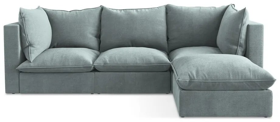 Modrá rohová pohovka (pravý roh/s leňoškou) Manao – Makamii