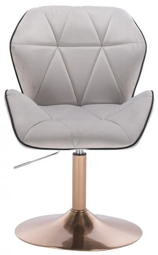 LuxuryForm DESIGN Stolička MILANO MAX VELUR na zlatom tanieri - sivá