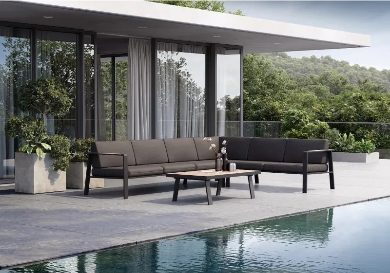 NOFI 5-miestna rohová sedacia súprava - čierna