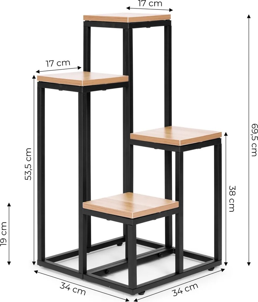 Stojan na kvety GEORGE svetlý orech