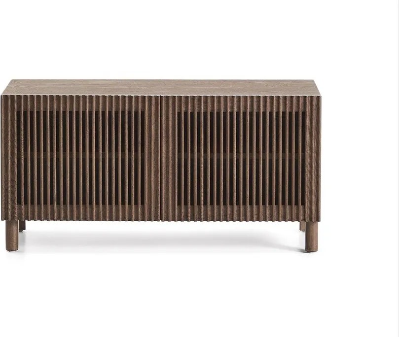 Tmavohnedá skrinka na topánky v dekore jaseňa 98x50x43 cm Beyla – Kave Home