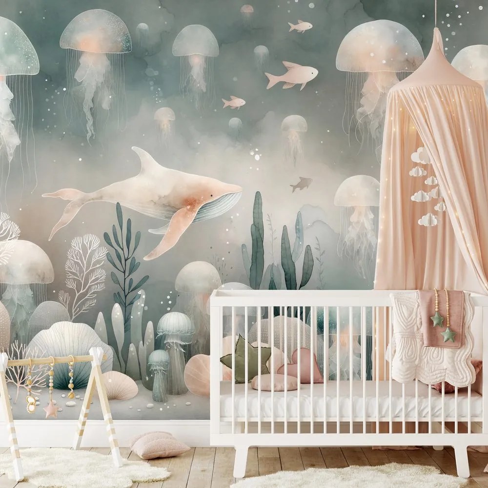 Tapeta podmorský svet s medúzami