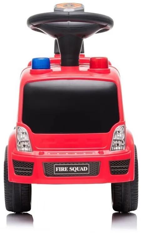 LEAN CARS Odrážadlo hasičské auto na baterky s kanónom a bublinami červené